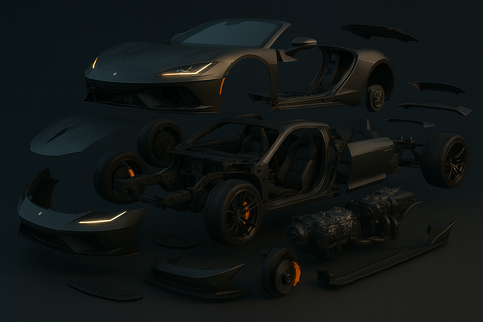 Side view of super car